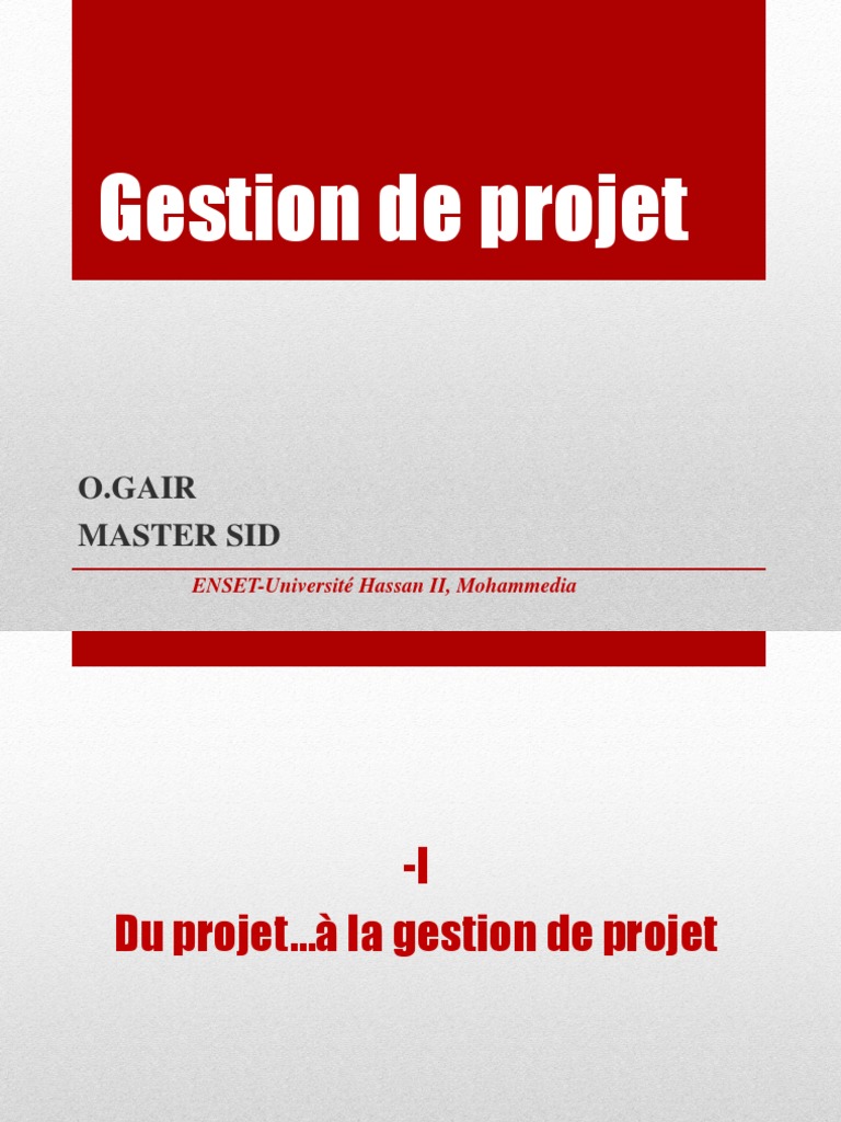 Cours Gestion de Projet  PDF  Gestion de projet  Planification