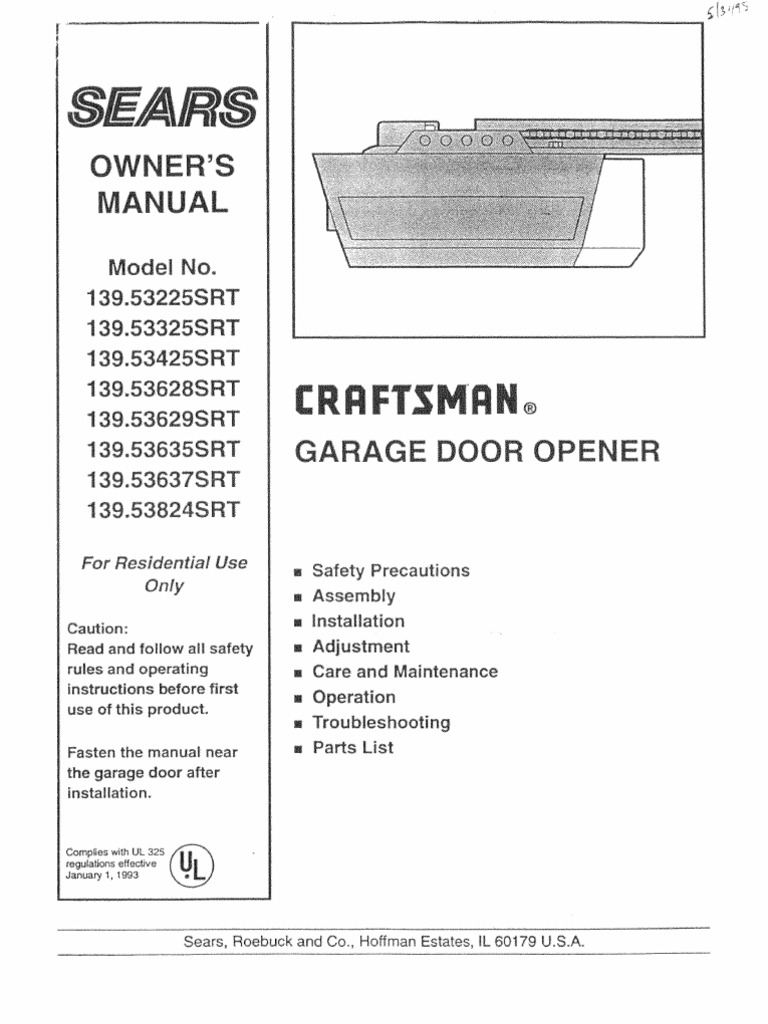 GARAGE DOOR MANUAL Screw Door