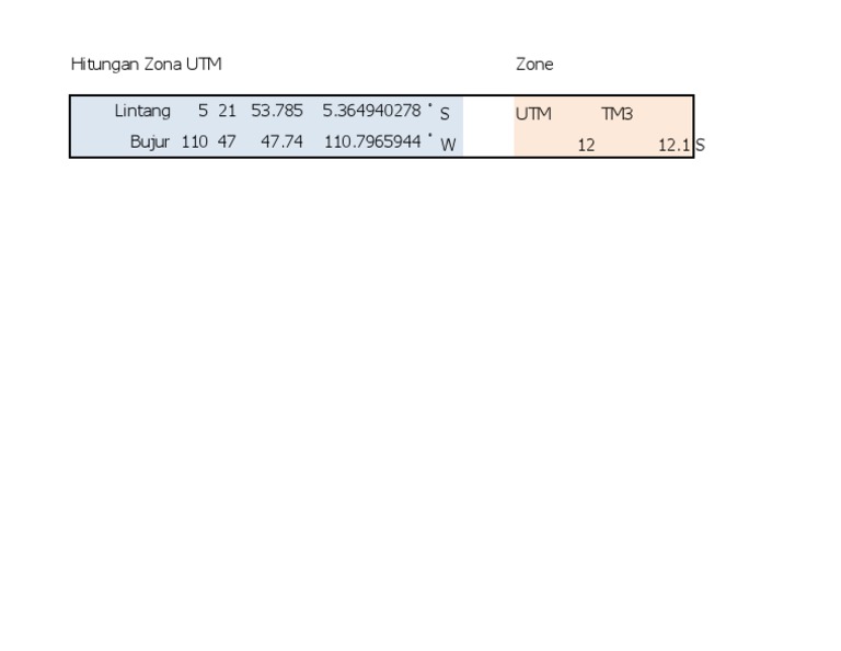 UTM to TM3 Zone Calculations | PDF