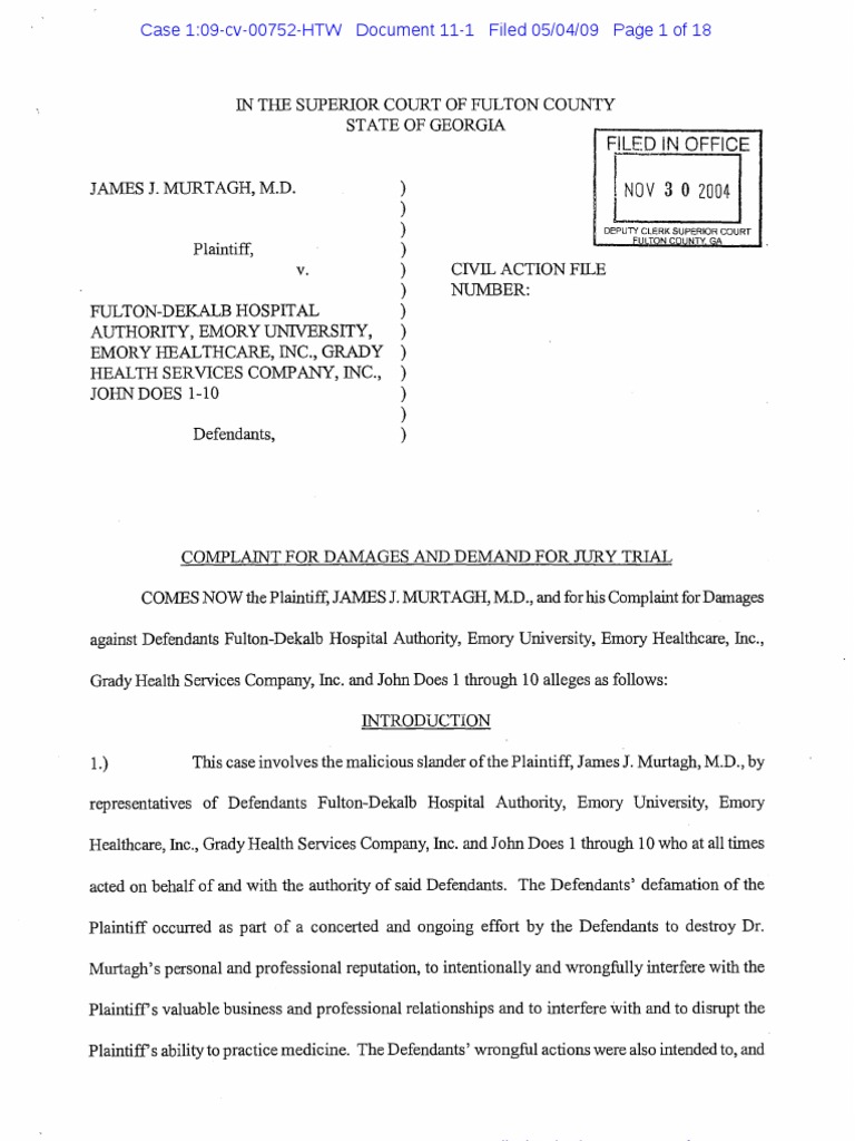 Medical Defamation Lawsuit | PDF | Law