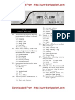 IBPS Clerk Exam Paper Helo On 4-12-2011 Test 5 Computer Knowledge