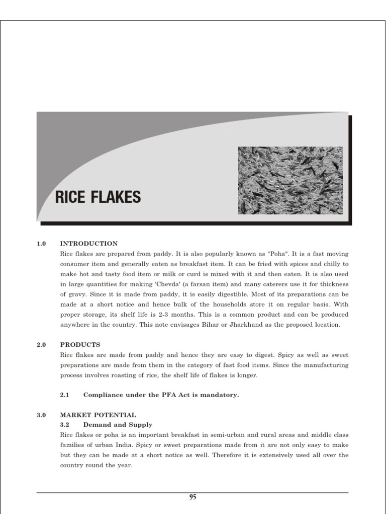Rice Flakes Manufacturing Overview | PDF | Business