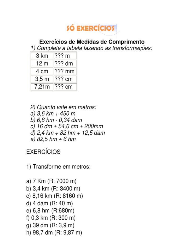 Transformacao De Unidades Pdf