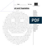 Fruits and vegetables word scramble