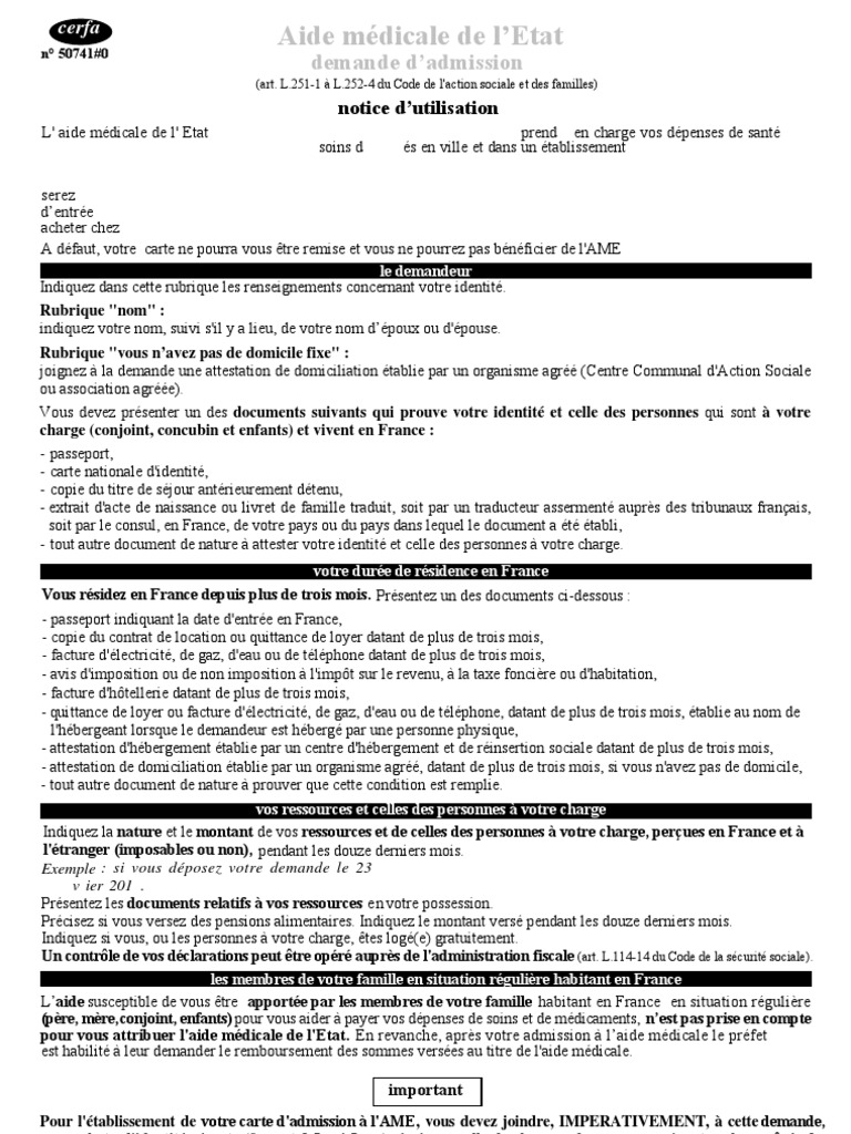 Aide Medicale De L Etat Pdf Conjoint Domicile Droit