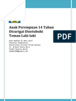 Anak Perempuan 14 Tahun Dicurigai Disetubuhi Teman Laki