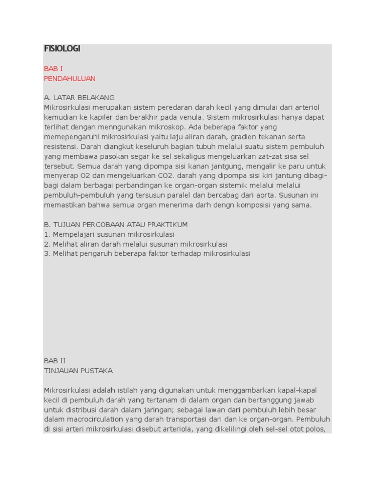 Aliran Darah Perifer
