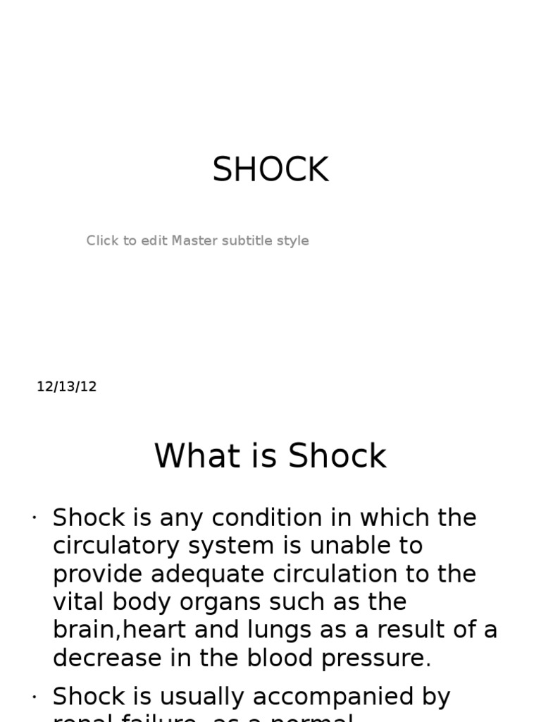 Understanding Shock: Types and Management | PDF