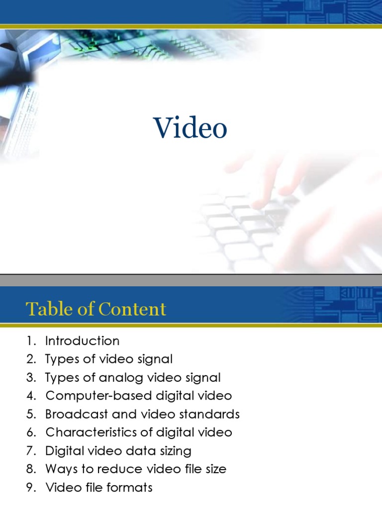 Characteristics of Digital Video | PDF