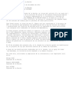 Carta A La Presidencia de La Nación Por Proyecto de Ley Servicio Doméstico