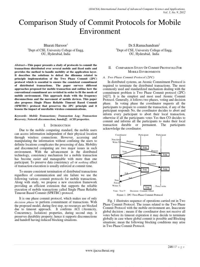 Commit Protocols for Mobile Transactions | PDF | Database Transaction ...