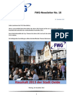 FWG Oelde - Newsletter Nummer 18 - Dezember 2012