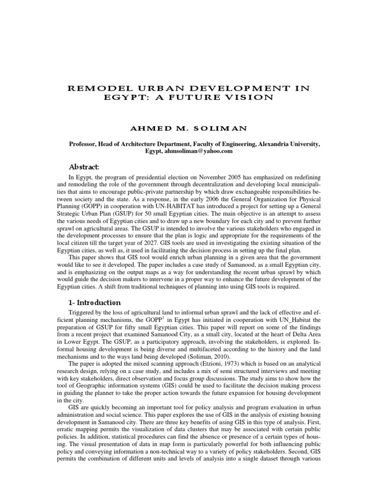 Egypt's Urban Development Vision 2027 | PDF | Spatial Analysis ...