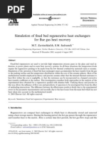 Simulation of Fixed Bed Regenerative Heat Exchangers