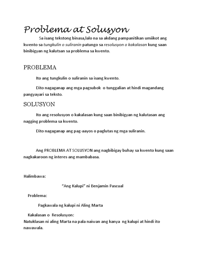 Problema at Solusyon | PDF