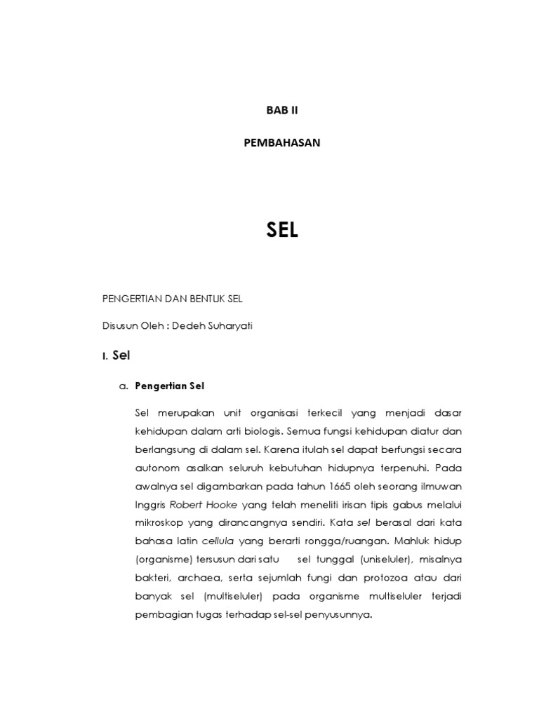 Makalah Biologi Sel Dan Contoh Makalah