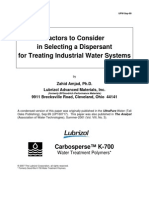 Factors To Consider in Selecting A Dispersant For Treating Industrial Water Systems