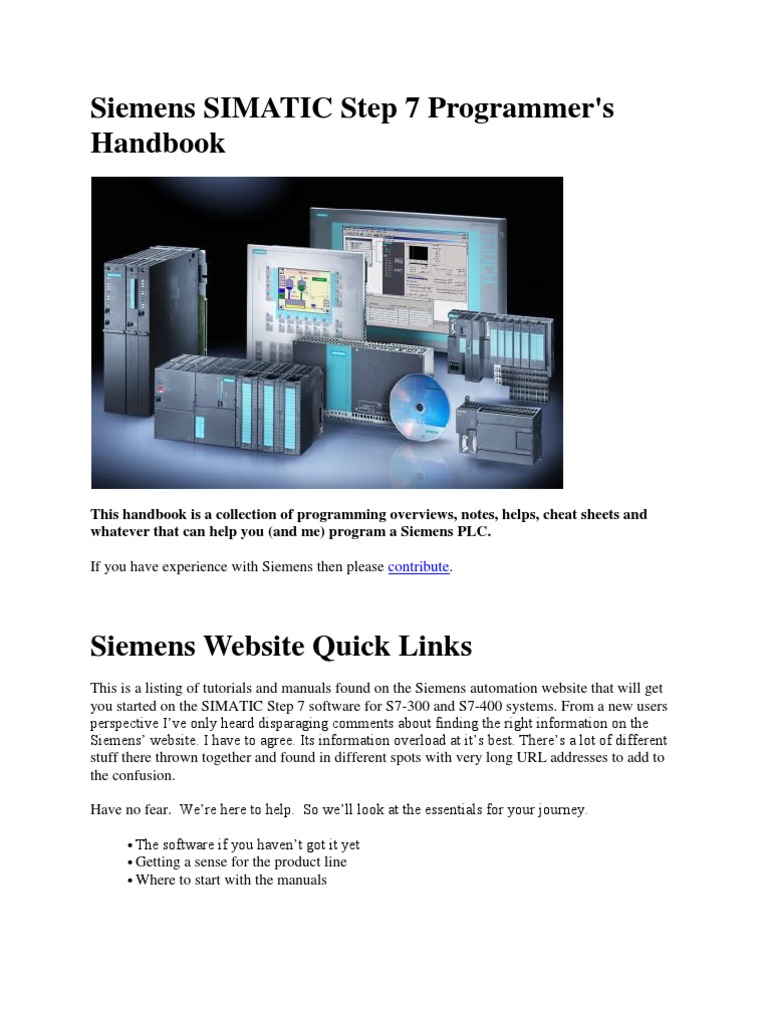 Siemens SIMATIC Step 7 Programmer | PDF | Programmable Logic Controller ...