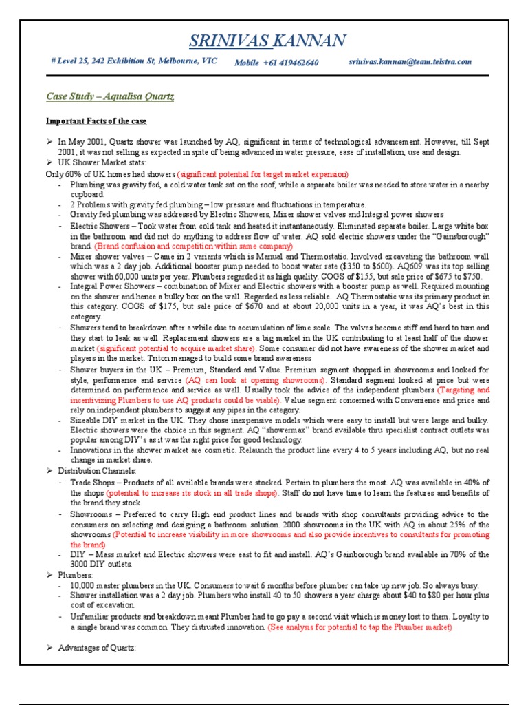 Aqualisa Quartz Case PDF Water Heating Brand