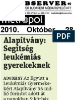 Együtt A Leukémiás Gyermekekért Alapítvány: 56 Millió Forint Adomány 9 Kórház Gyermekonkológiai Osztályának