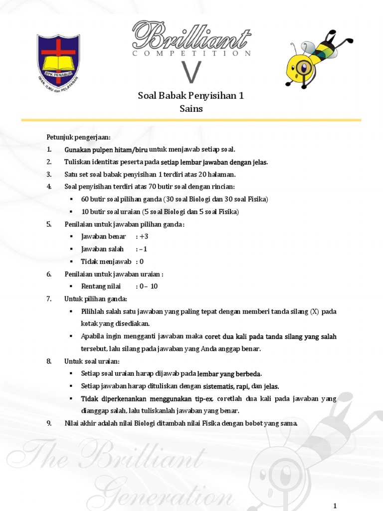 Soal Brilliant Competition | PDF