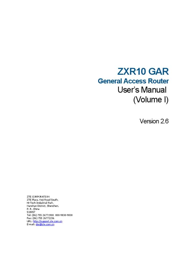 Router ZXR10 GAR Manual 1 | PDF | Multiprotocol Label Switching ...