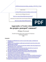 Apprendre À L'école À Travers Des Projets: Pourquoi? Comment?