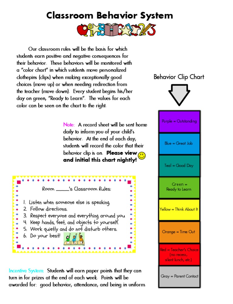 Clip Chart Note To Parents