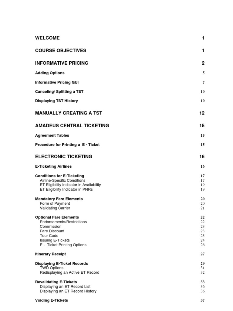 Amadeus E Ticketing Manual | Ticket (Admission) | Airlines