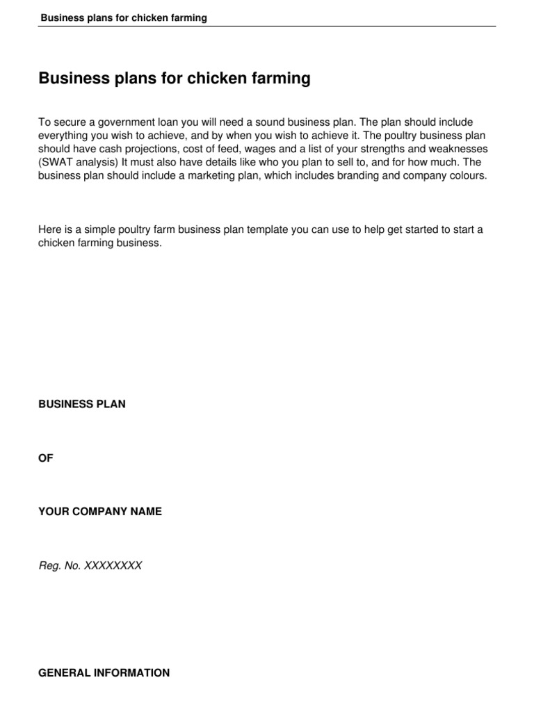 23 Business Plans For Chicken Farming  PDF  Business  Market For Free Poultry Business Plan Template