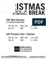 2012 Christmas Break Schedule Cresskill