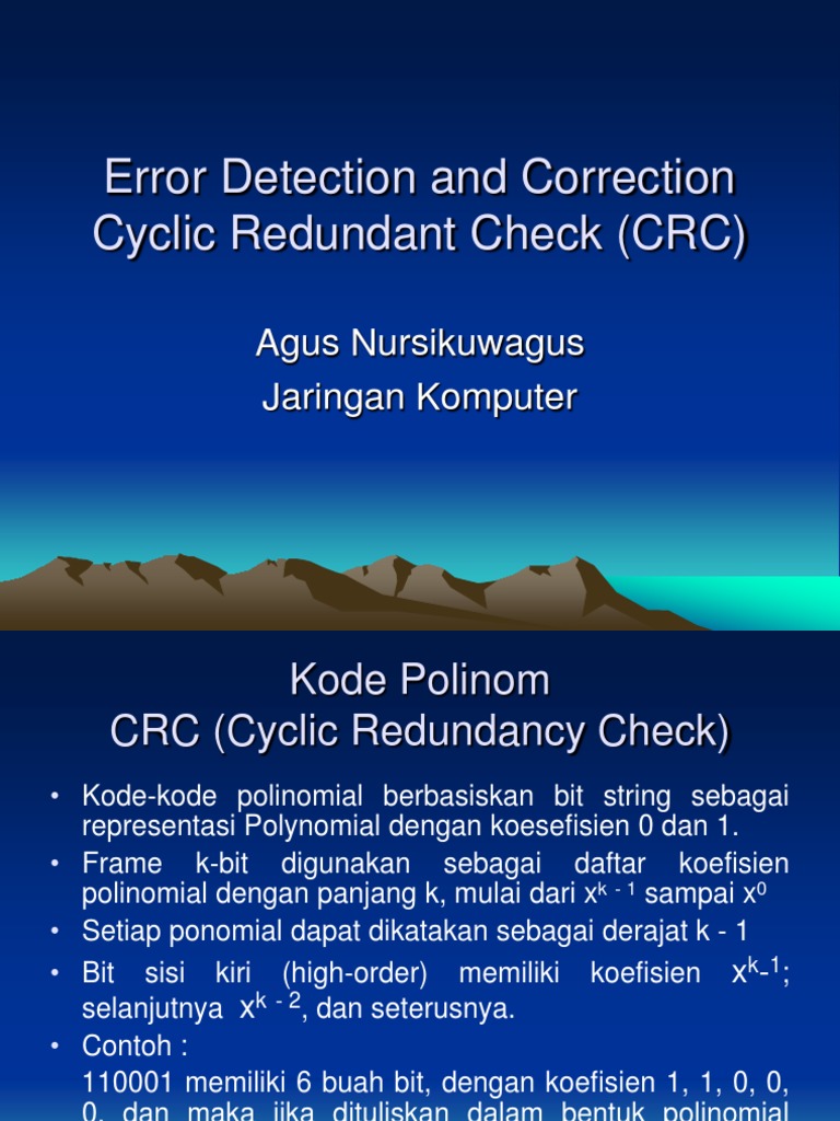 Error Detection and Correction Cyclic Redundant Check PDF
