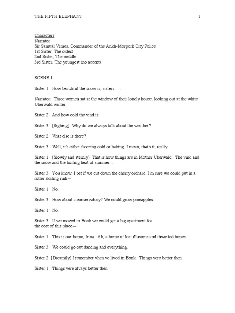 The Fifth Elephant Script Pdf