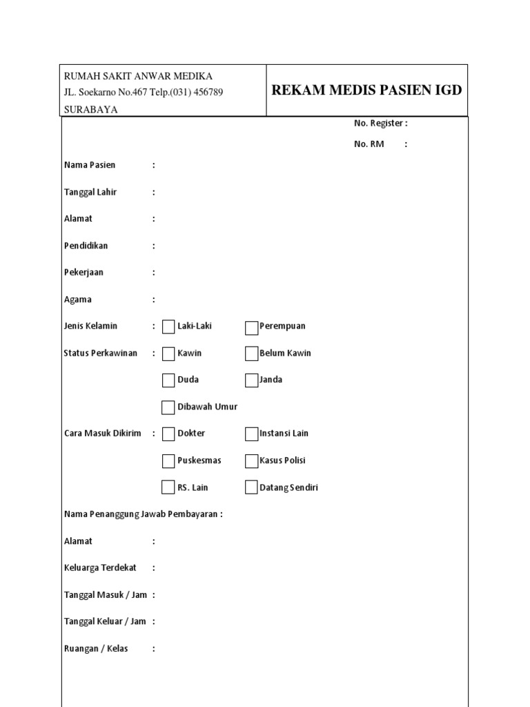 Formulir Rekam Medis