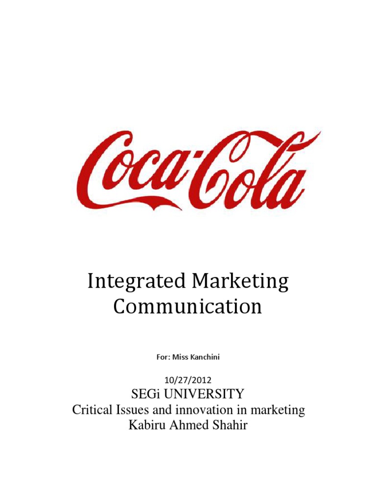 CocaCola Marketing Communication PDF Coca Cola Target Audience