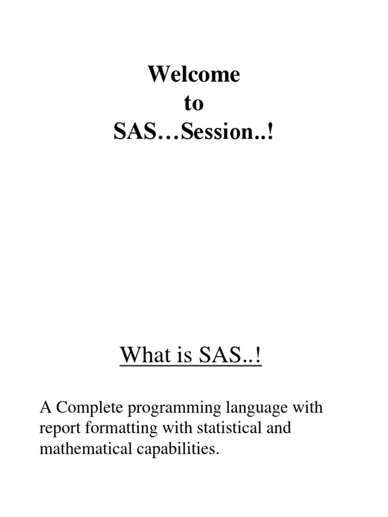 SAS Presentation | PDF | Sas (Software) | Subroutine