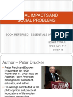 Social Impacts and Social Problems: Book Referred: Essentials of Drucker