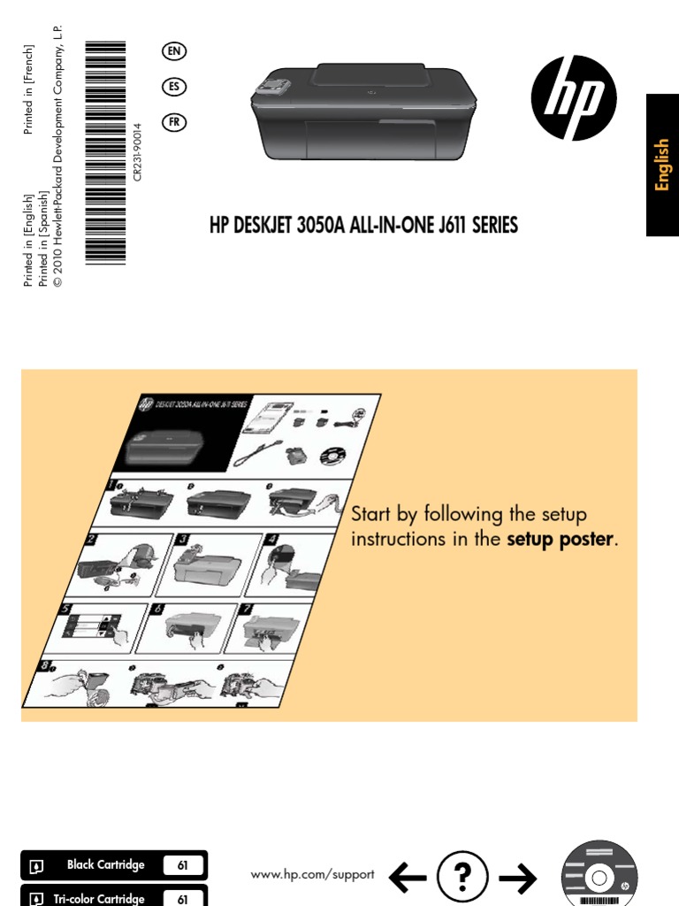hp 3050a J611 deskjet reference guide set-up manual | Point And Click