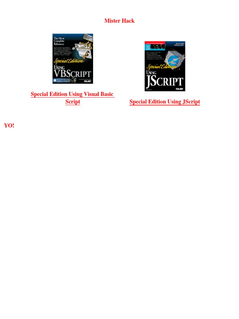 Using VBScript and Special Edition Using JScript | Download Free PDF ...