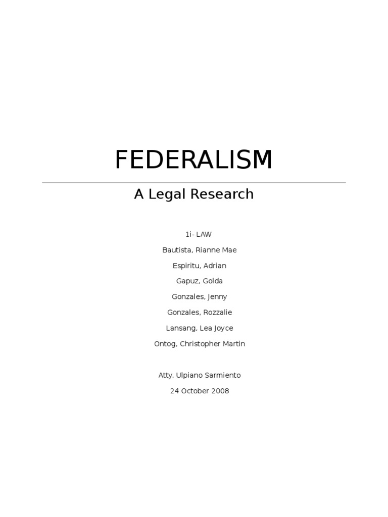 Understanding Federalism in the Philippines | PDF | Federalism | Federation
