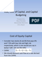 Risk, Cost of Capital, and Capital