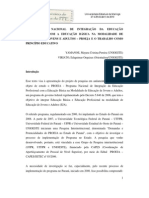 O Programa Nacional de Integração Da Educação Profissional Com A Educação Básica Na Modalidade de Educação de Jovens e Adultos