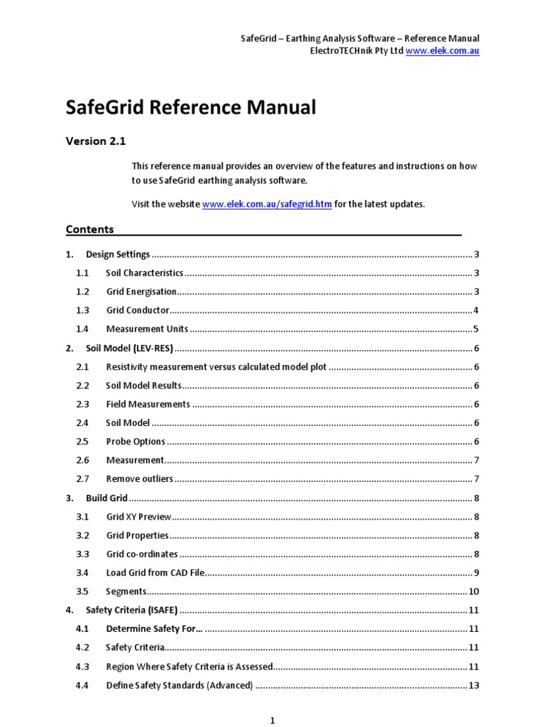 SafeGrid Earthing Software Manual | PDF | Cartesian Coordinate System ...