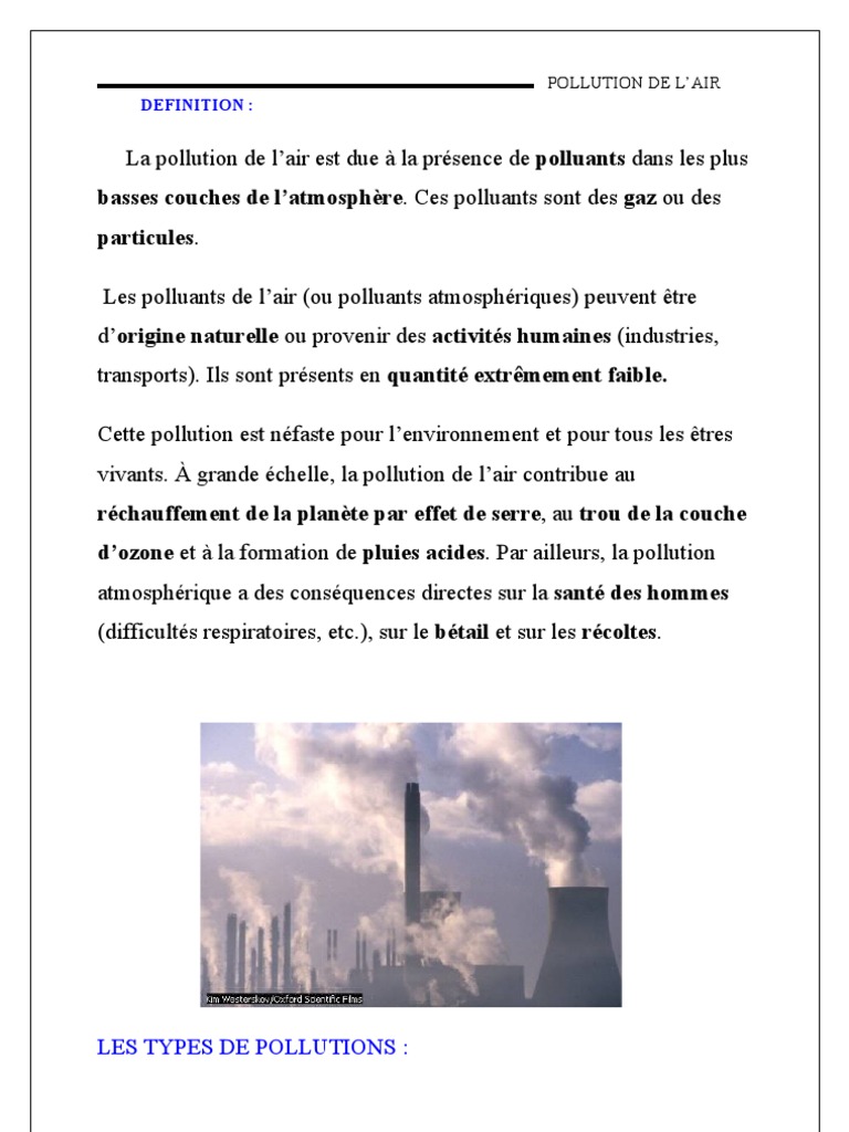 Pollution De L Air Pollution De L Air Dioxyde De Soufre