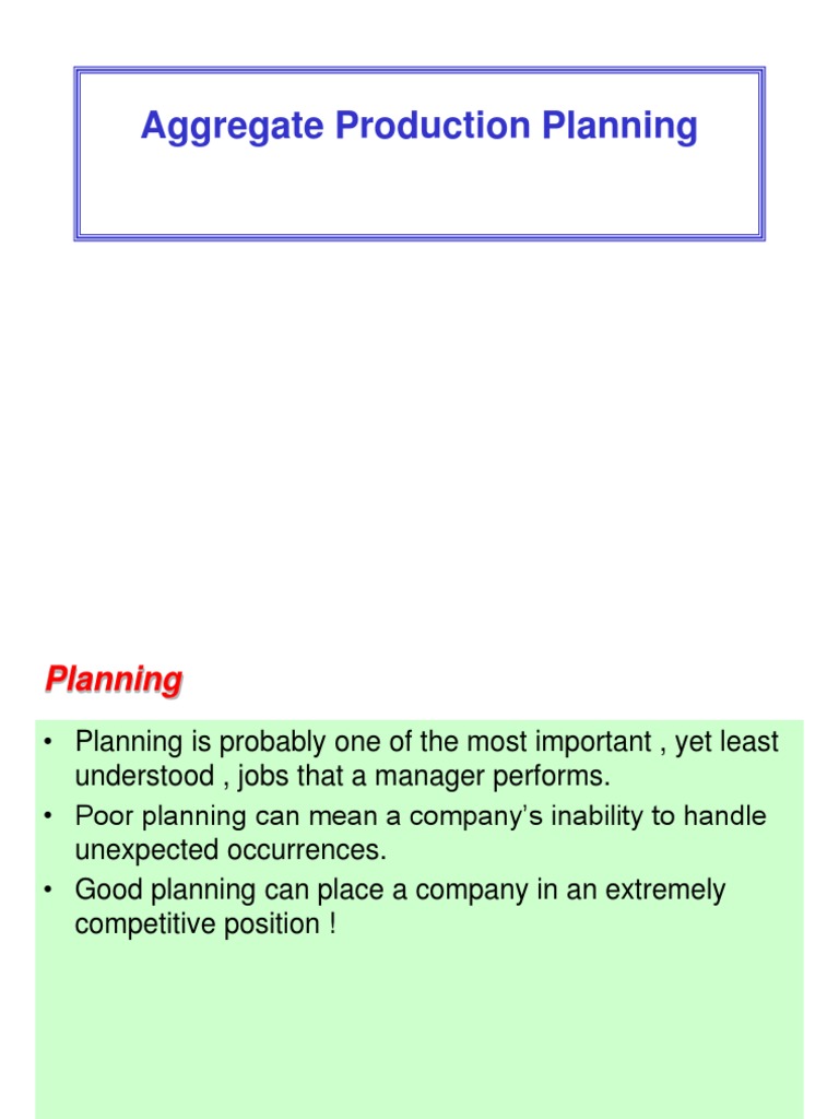 Aggregate Production Planning Strategies | PDF | Inventory | Demand
