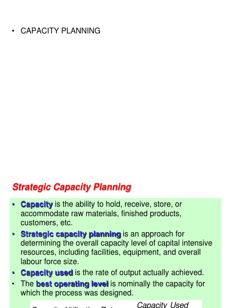 Capacity Planning and Best Operating Level | PDF | Economies Of Scale ...