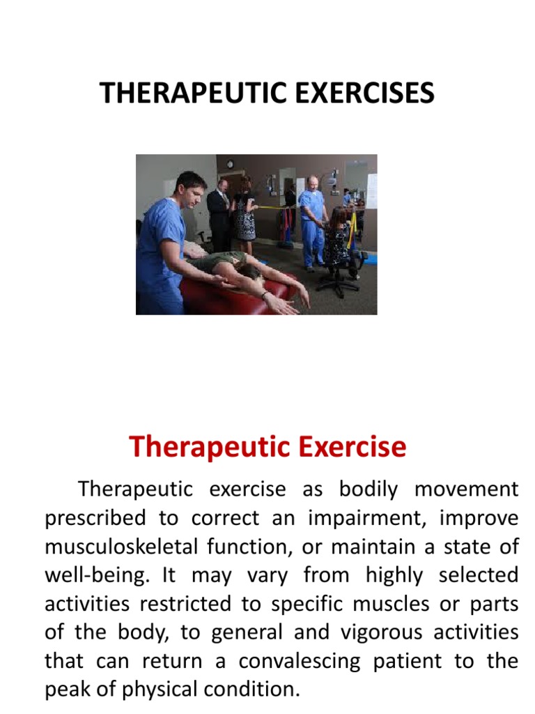 Therapeutic Exercises PDF Physical Exercise Muscle Contraction