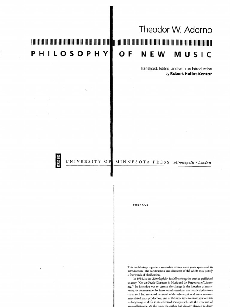 Theory Adorno Philosophy Of New Music Pdf Theodor W Adorno Philosophical Movements