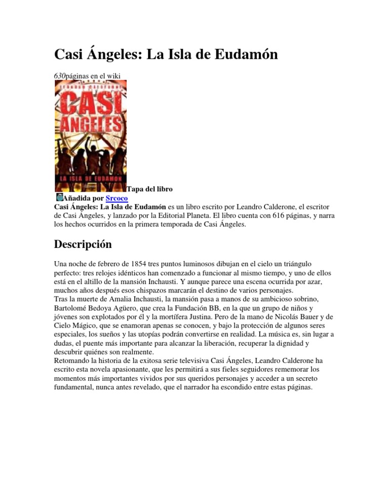 Descargar libro casi angeles la isla de eudamon pdf