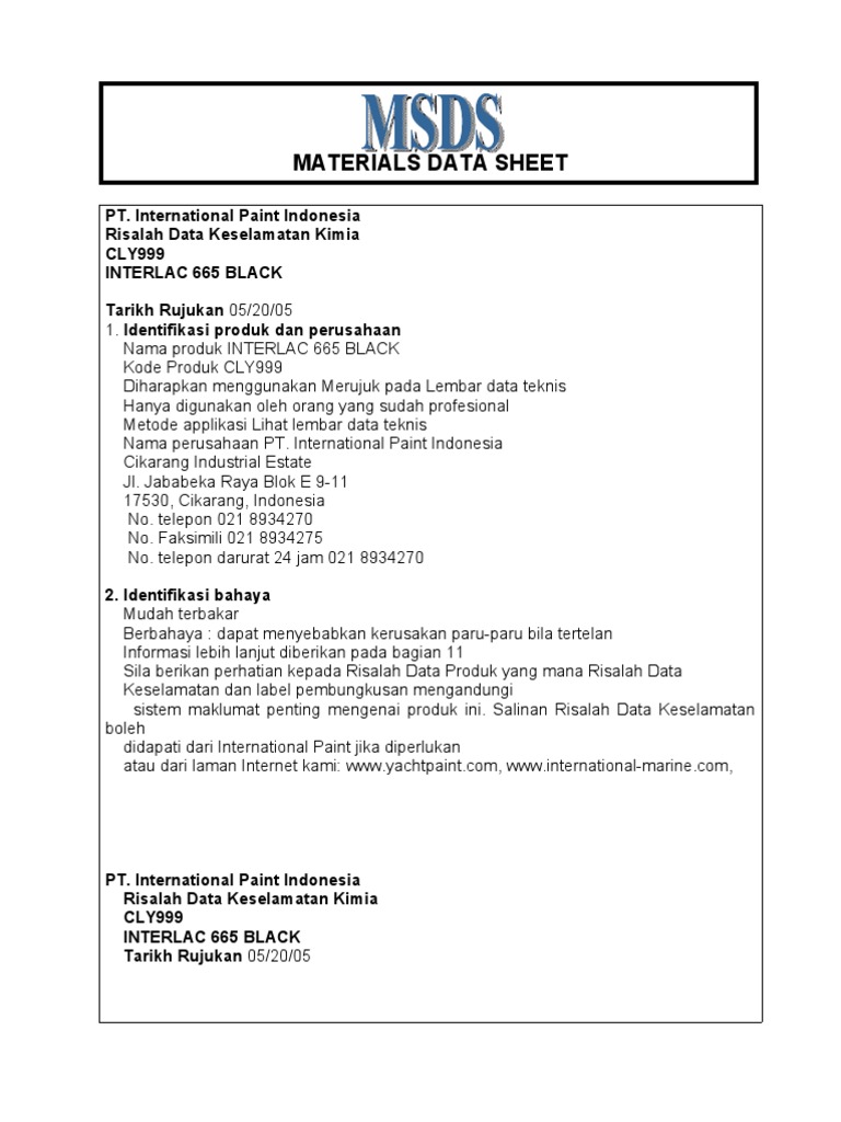 MSDS Cat | PDF